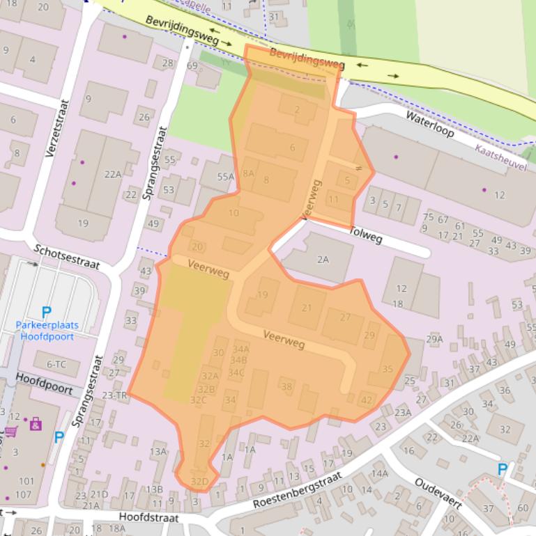 Kaart van postcodegebied 5171PW.