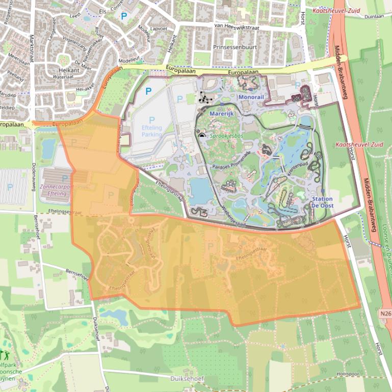 Kaart van postcodegebied 5171RP.