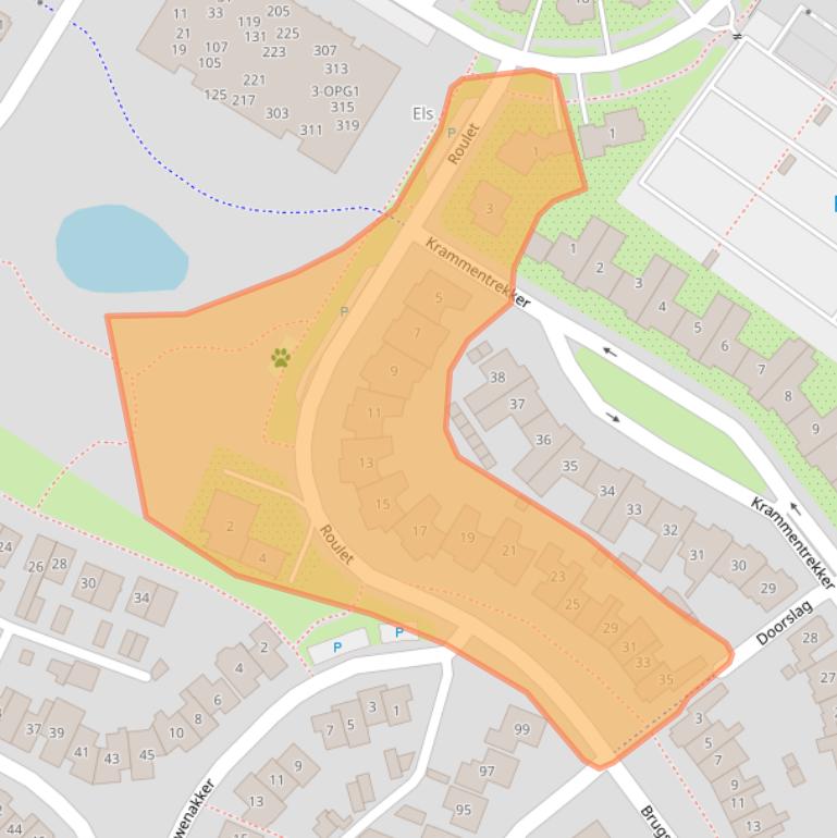 Kaart van postcodegebied 5171SE.