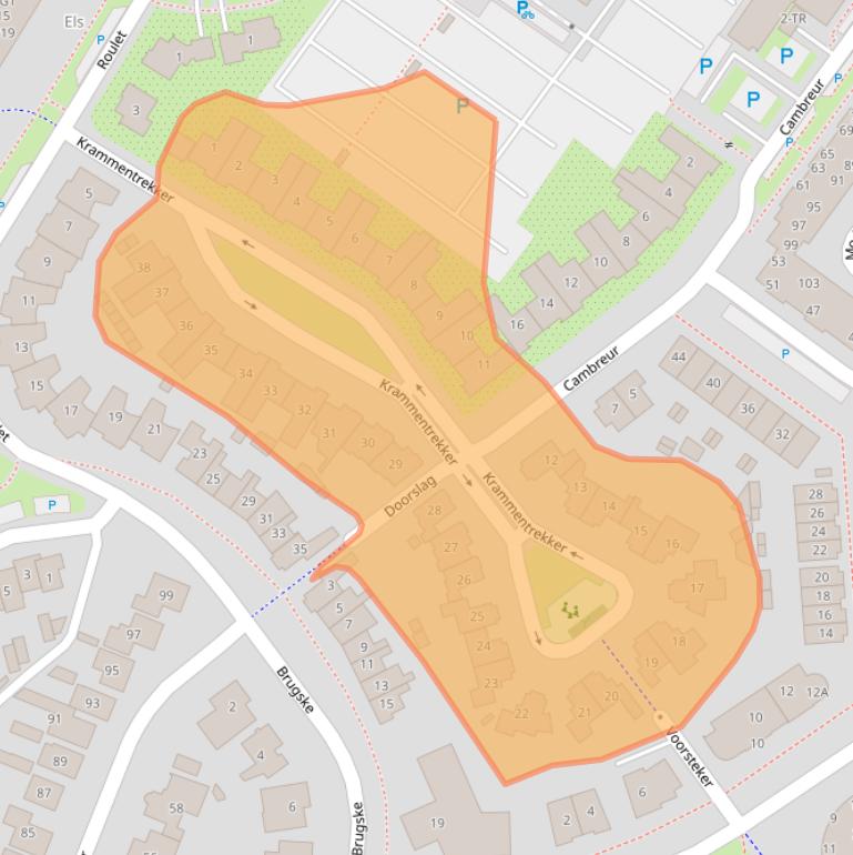 Kaart van postcodegebied 5171SG.