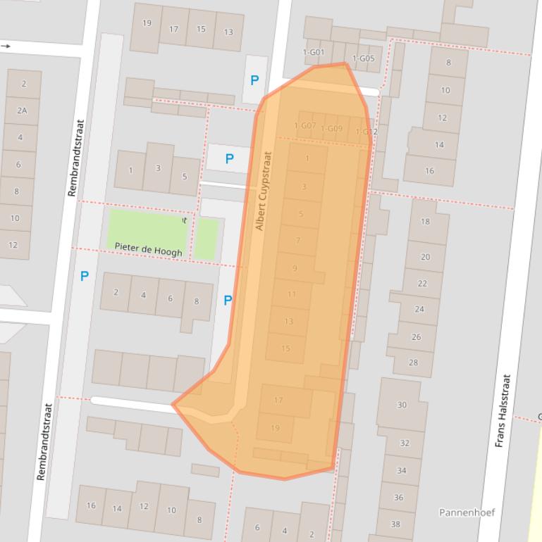 Kaart van postcodegebied 5171XB.