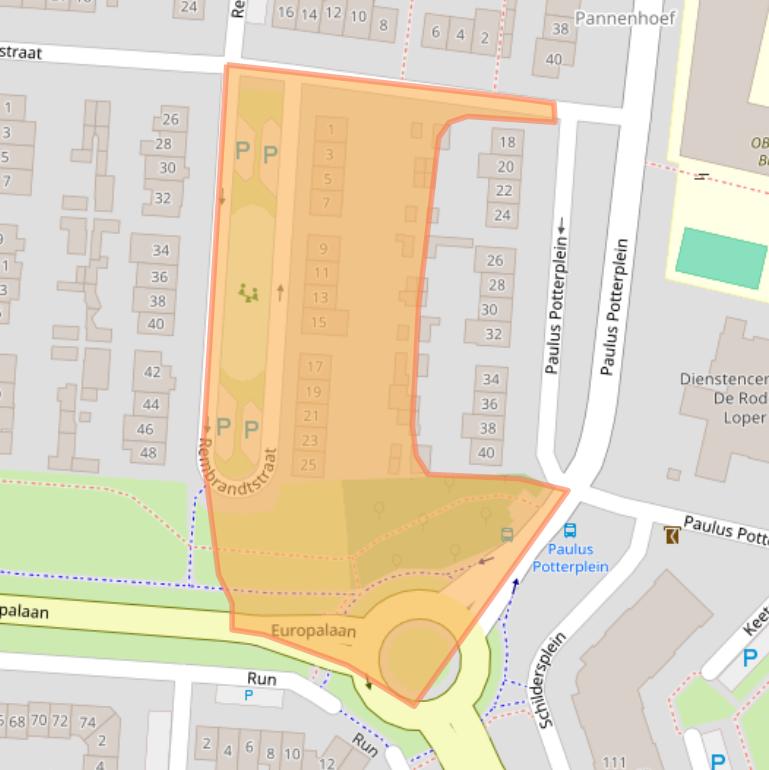 Kaart van postcodegebied 5171XK.