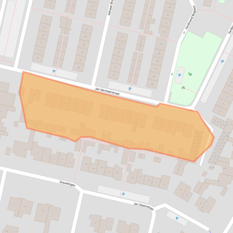 Kaart van postcodegebied 5171ZG.