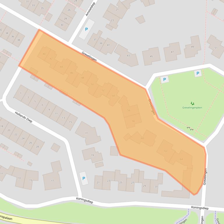 Kaart van postcodegebied 5172AD.