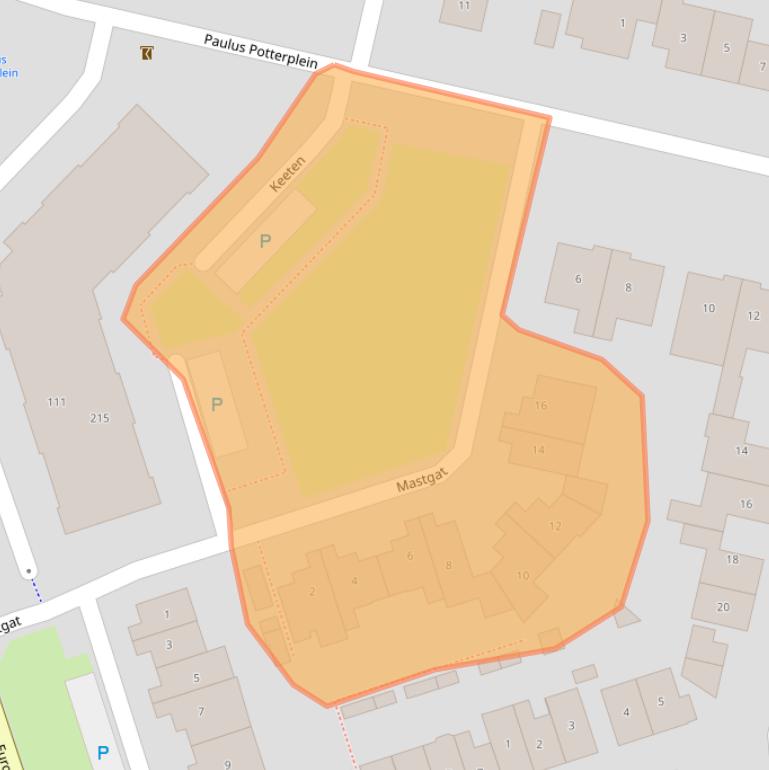 Kaart van postcodegebied 5172AG.