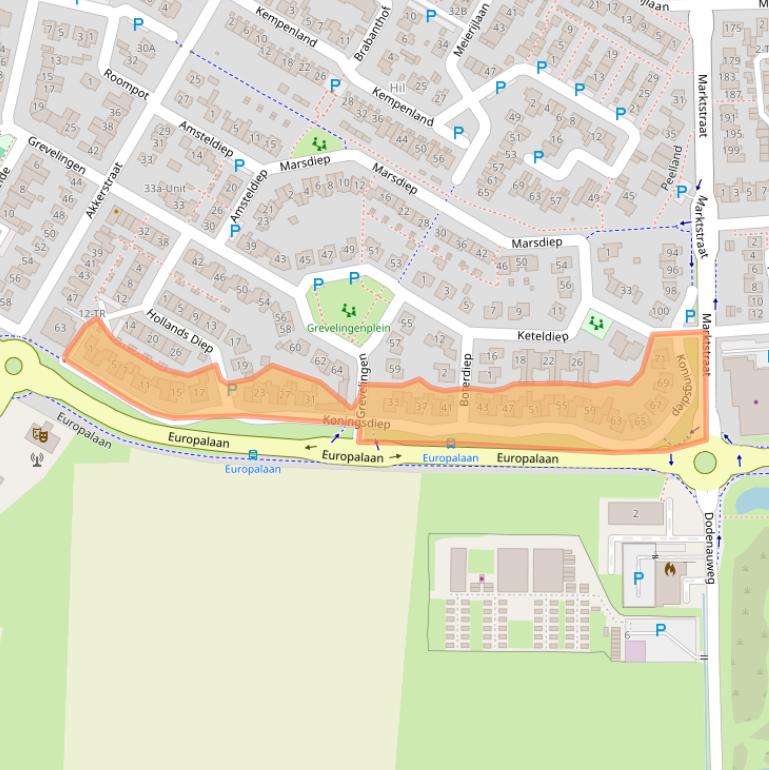 Kaart van postcodegebied 5172AT.