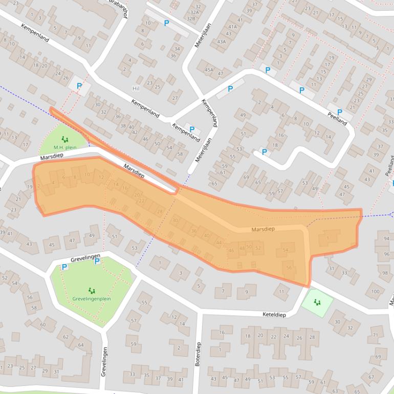 Kaart van postcodegebied 5172AV.