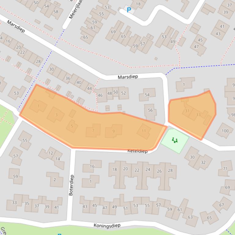 Kaart van postcodegebied 5172AX.