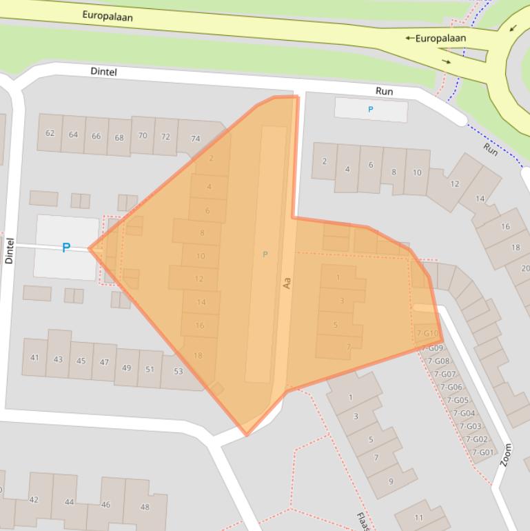 Kaart van postcodegebied 5172BH.