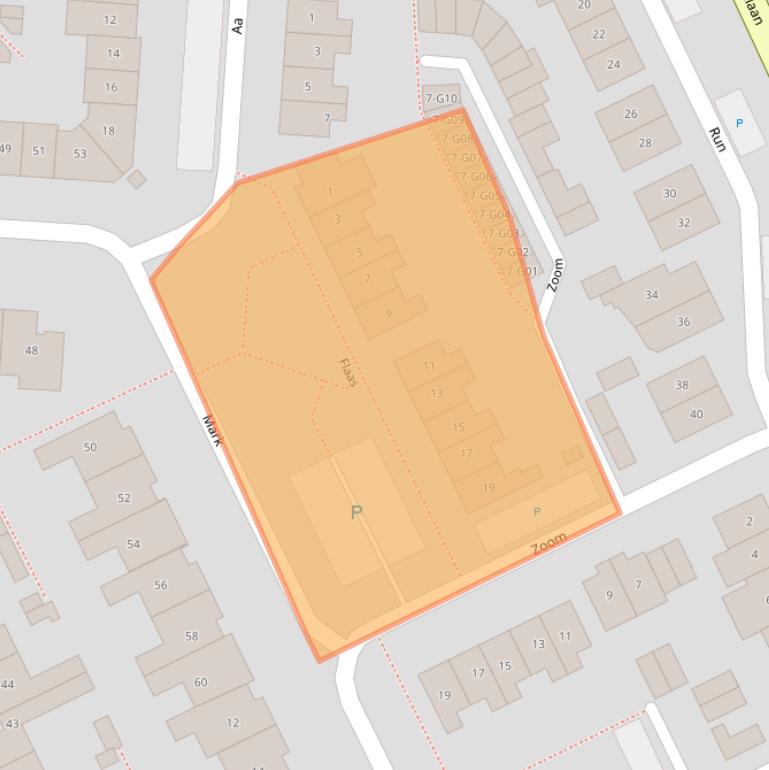 Kaart van postcodegebied 5172BJ.