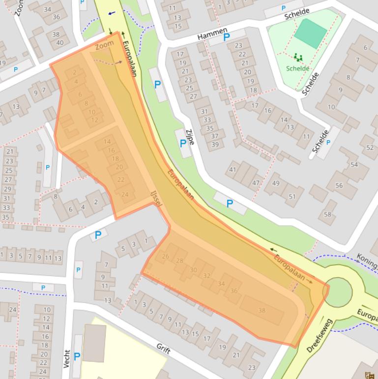 Kaart van postcodegebied 5172BP.
