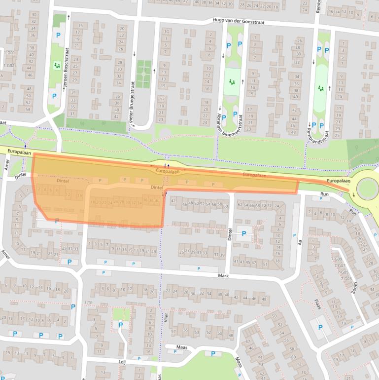 Kaart van postcodegebied 5172CA.
