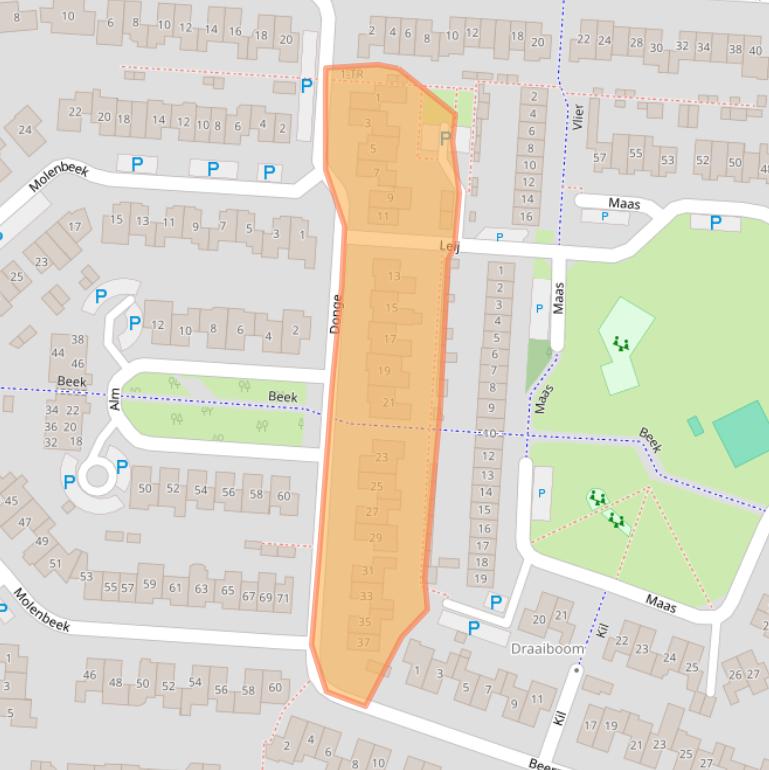 Kaart van postcodegebied 5172CJ.
