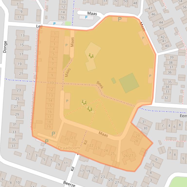 Kaart van postcodegebied 5172CM.