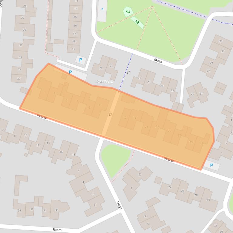 Kaart van postcodegebied 5172DG.