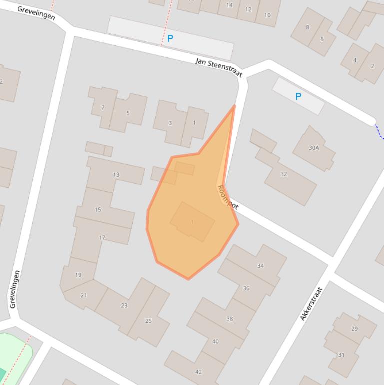 Kaart van postcodegebied 5172DW.