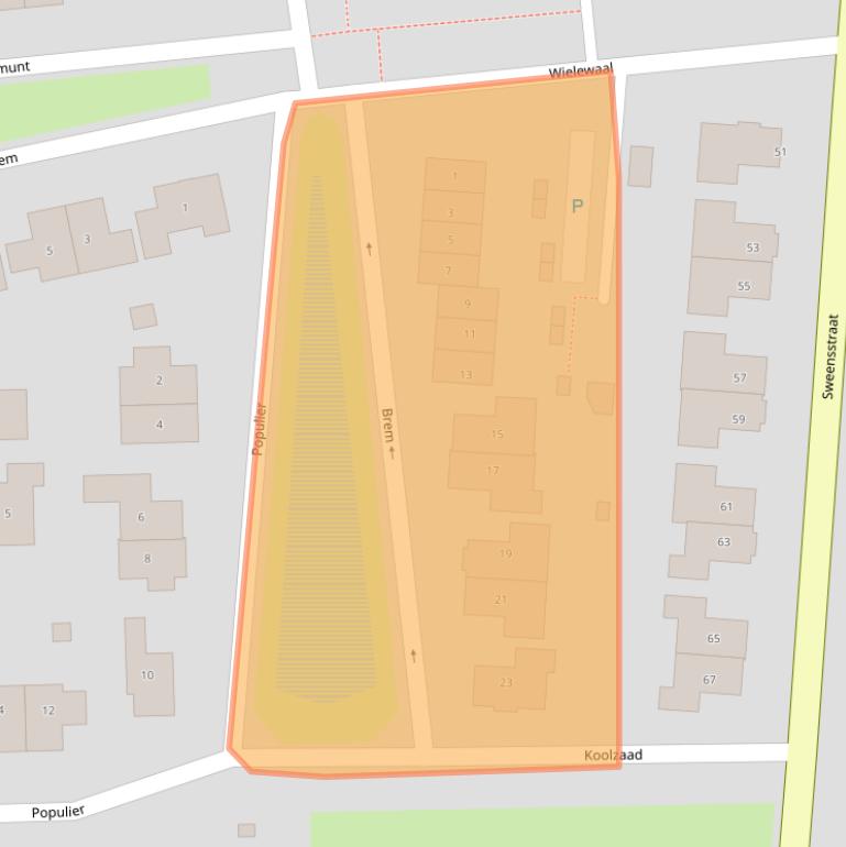 Kaart van postcodegebied 5172GB.