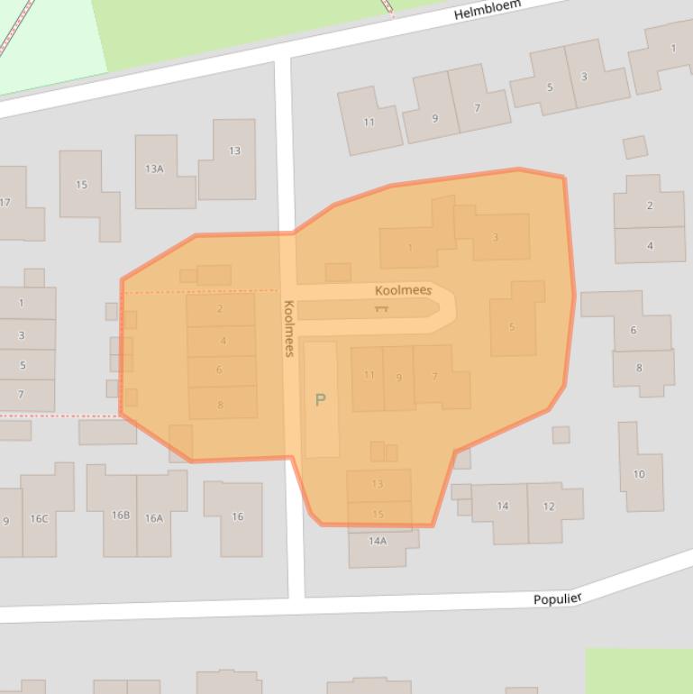 Kaart van postcodegebied 5172GD.