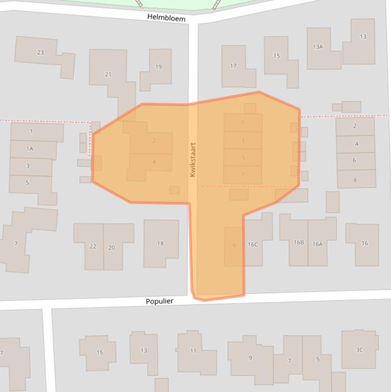 Kaart van postcodegebied 5172GE.