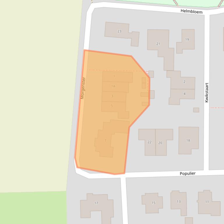 Kaart van postcodegebied 5172GJ.