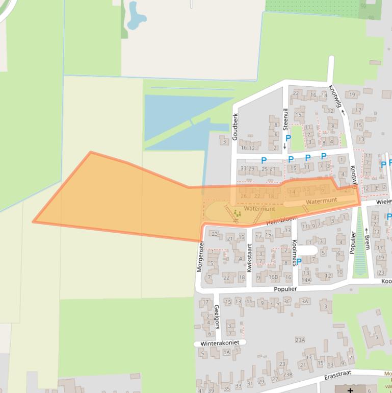 Kaart van postcodegebied 5172GP.