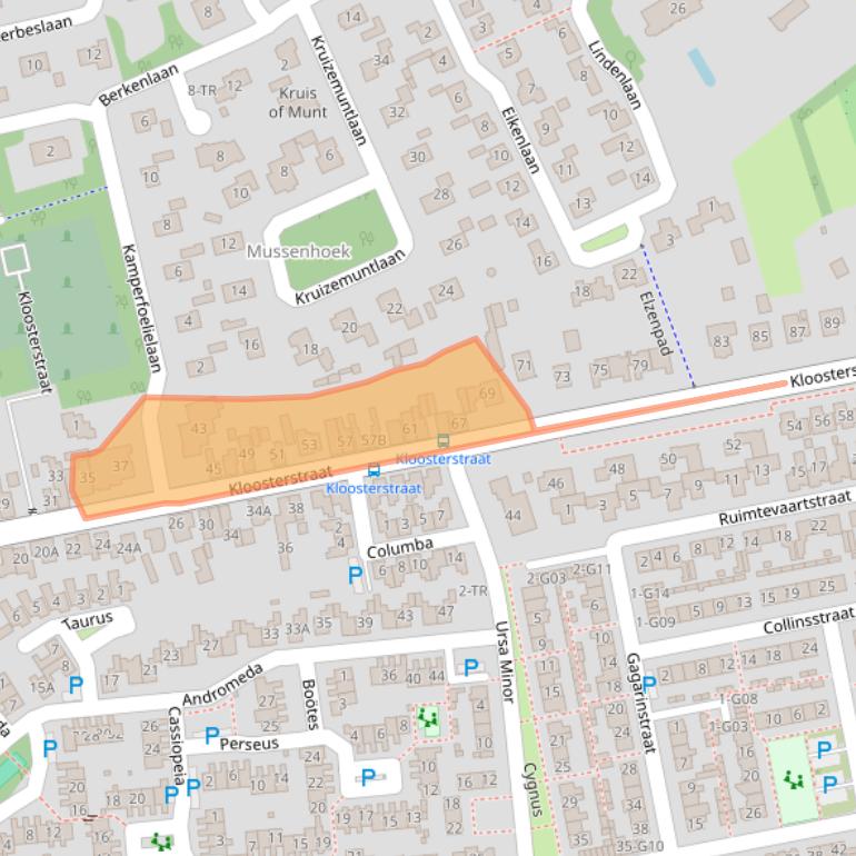 Kaart van postcodegebied 5175BH.