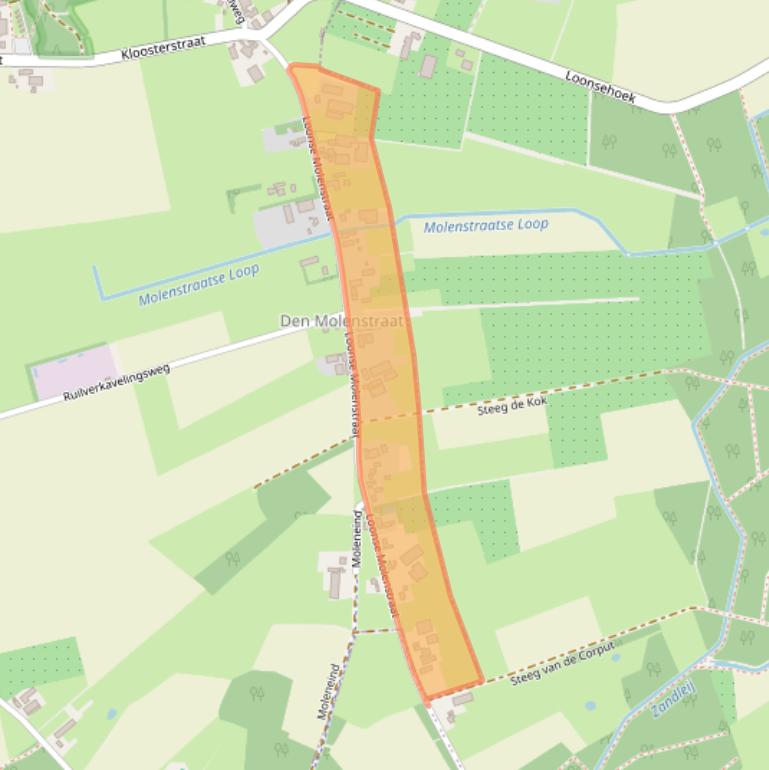 Kaart van postcodegebied 5175PT.