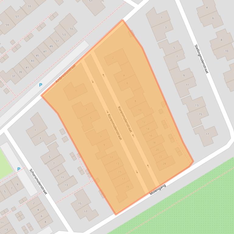 Kaart van postcodegebied 5175RT.