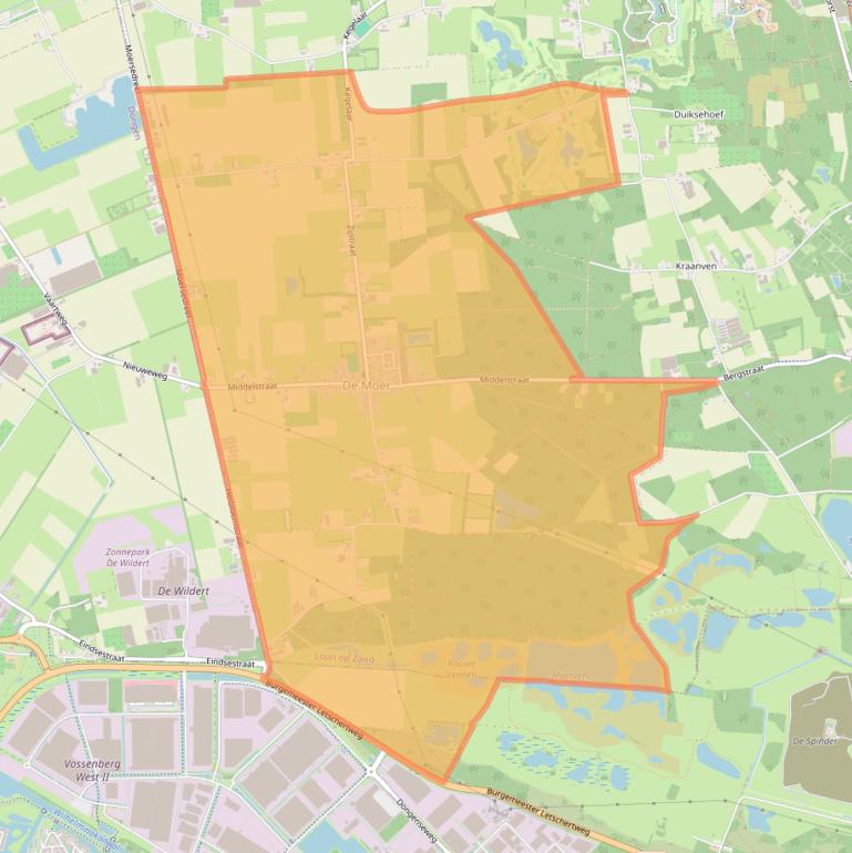 Kaart van postcodegebied 5176.