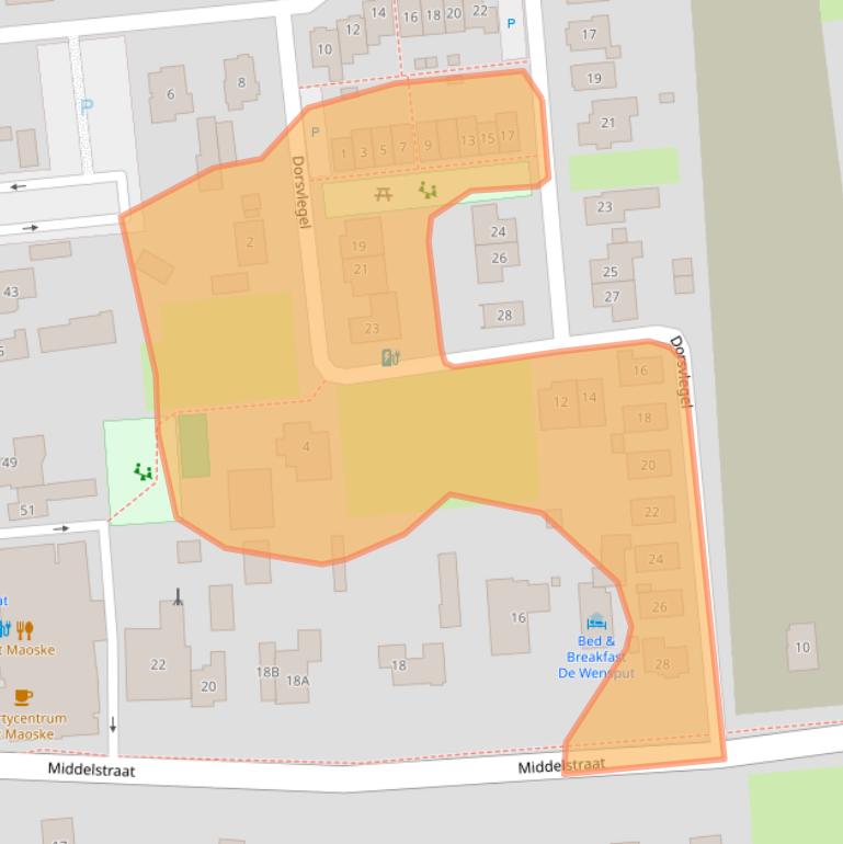 Kaart van postcodegebied 5176NA.
