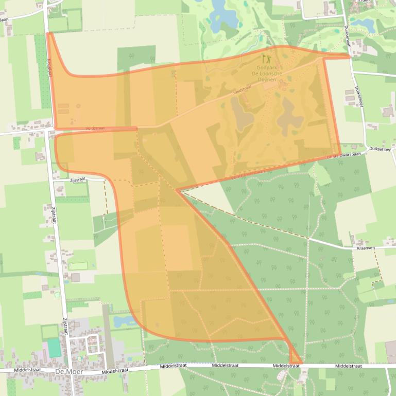 Kaart van postcodegebied 5176NB.