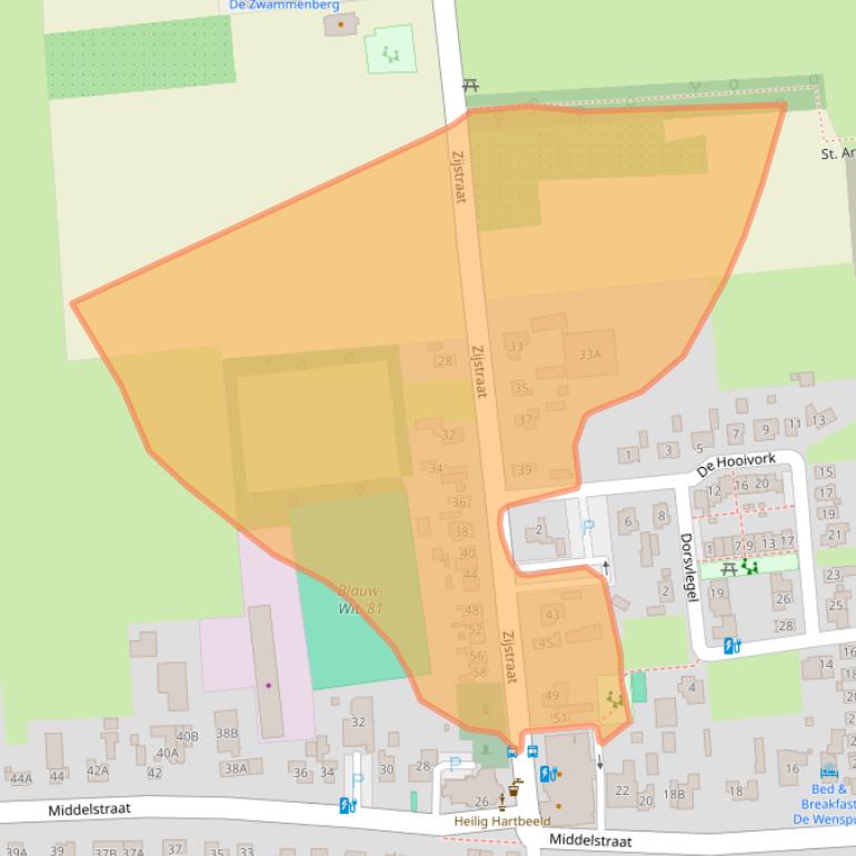 Kaart van postcodegebied 5176NC.