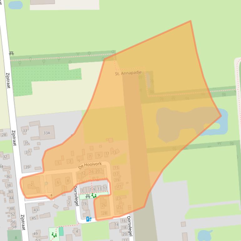 Kaart van postcodegebied 5176ND.