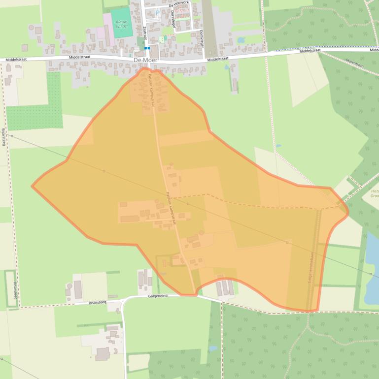 Kaart van postcodegebied 5176NP.