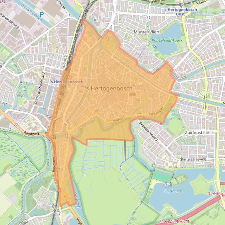 Kaart van postcodegebied 5211.