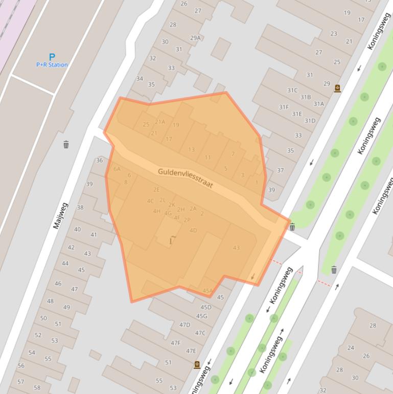 Kaart van postcodegebied 5211AM.