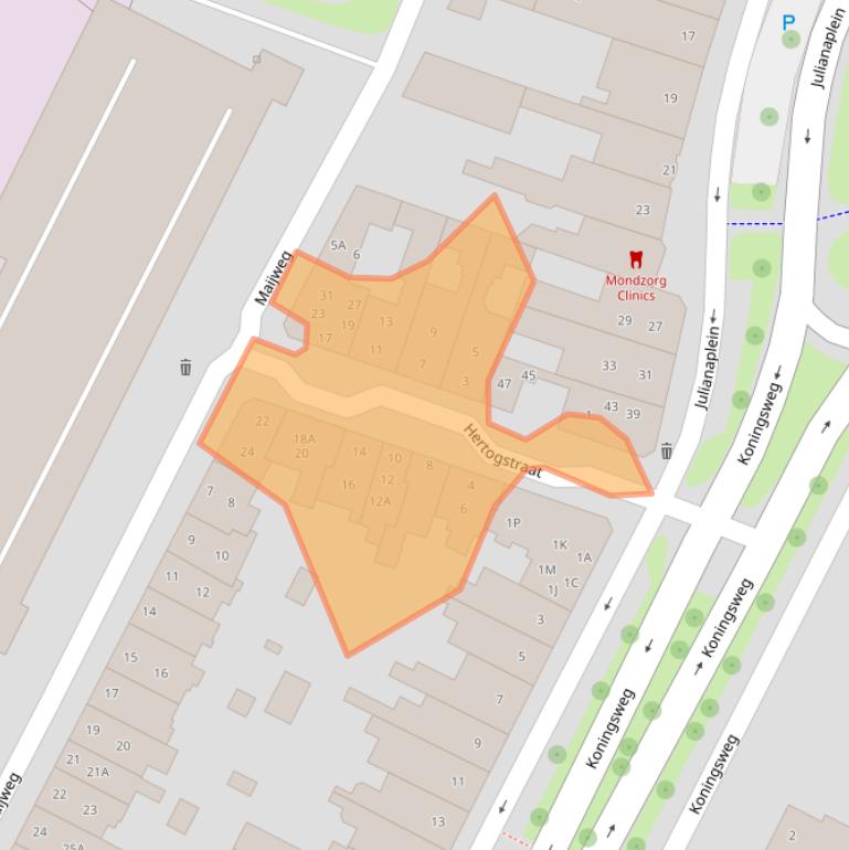 Kaart van postcodegebied 5211AN.