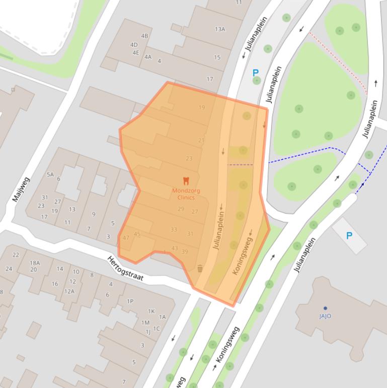 Kaart van postcodegebied 5211BB.