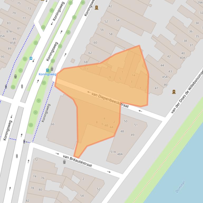 Kaart van postcodegebied 5211BX.