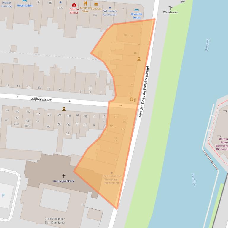 Kaart van postcodegebied 5211CA.