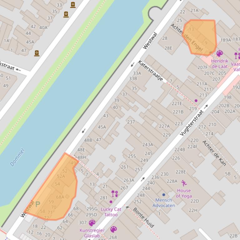 Kaart van postcodegebied 5211DD.