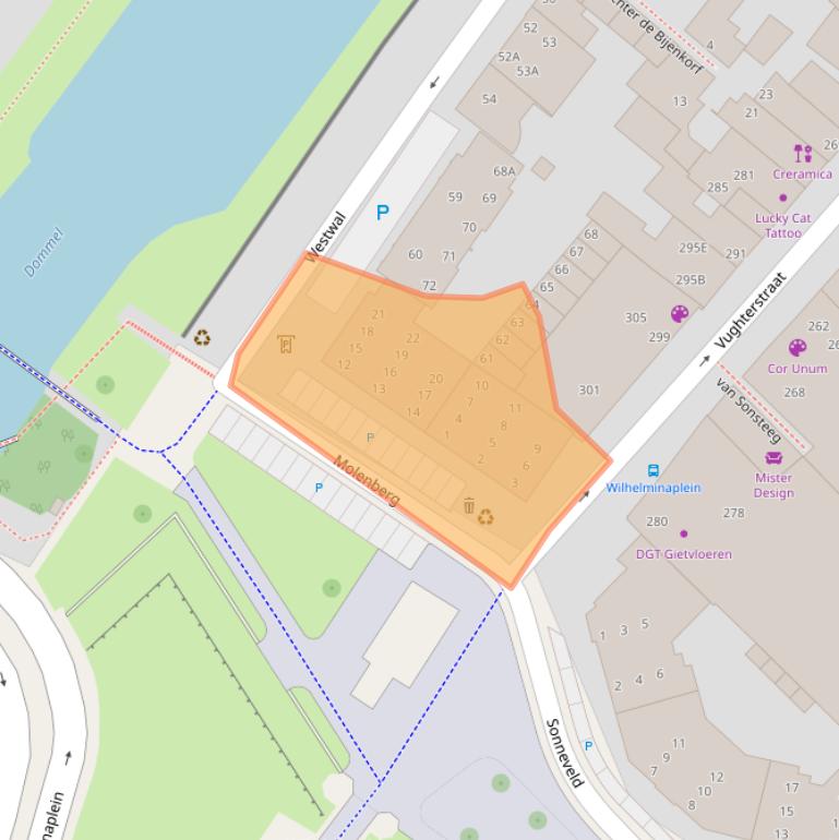 Kaart van postcodegebied 5211DE.