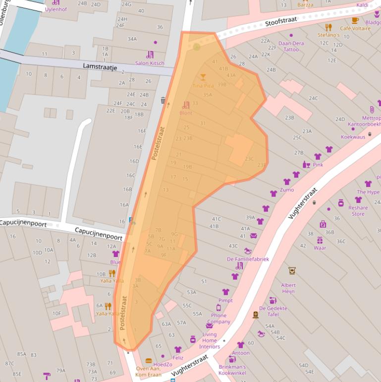 Kaart van postcodegebied 5211DW.