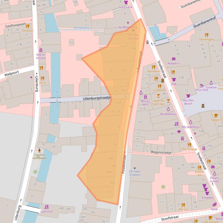 Kaart van postcodegebied 5211EB.