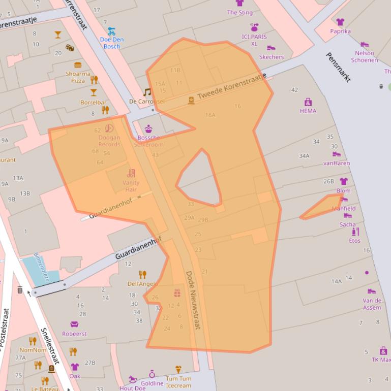 Kaart van postcodegebied 5211EK.