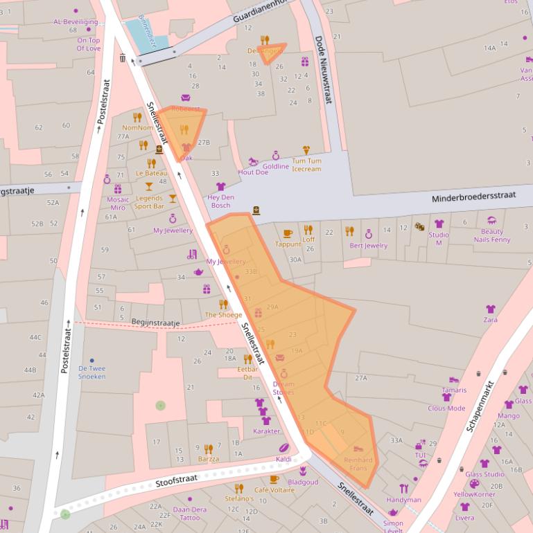 Kaart van postcodegebied 5211EM.