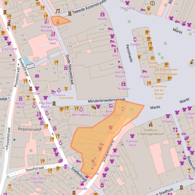 Kaart van postcodegebied 5211ES.