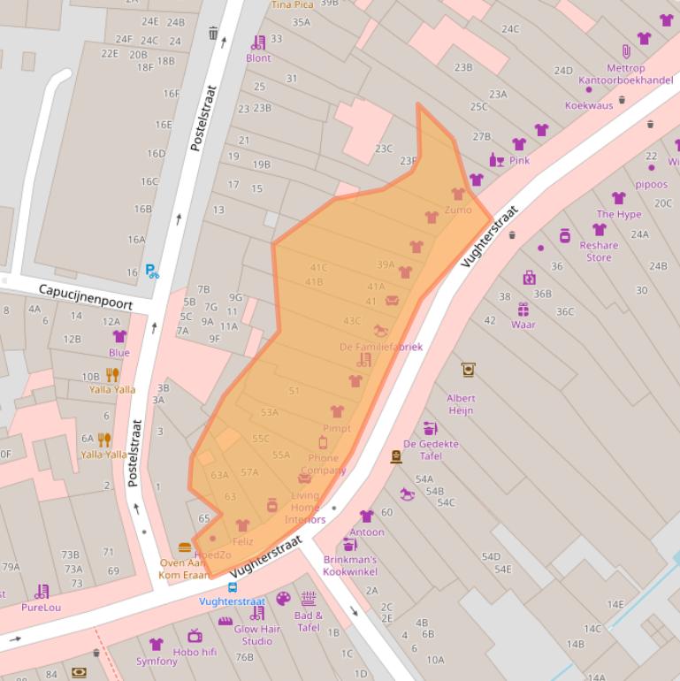 Kaart van postcodegebied 5211EX.