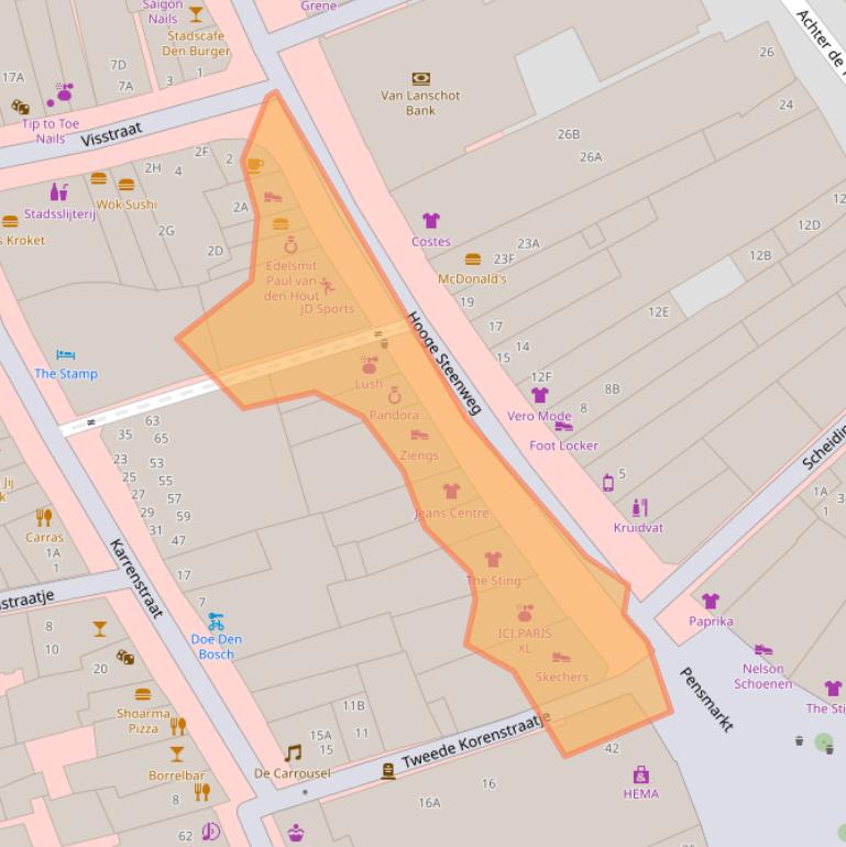 Kaart van postcodegebied 5211JP.