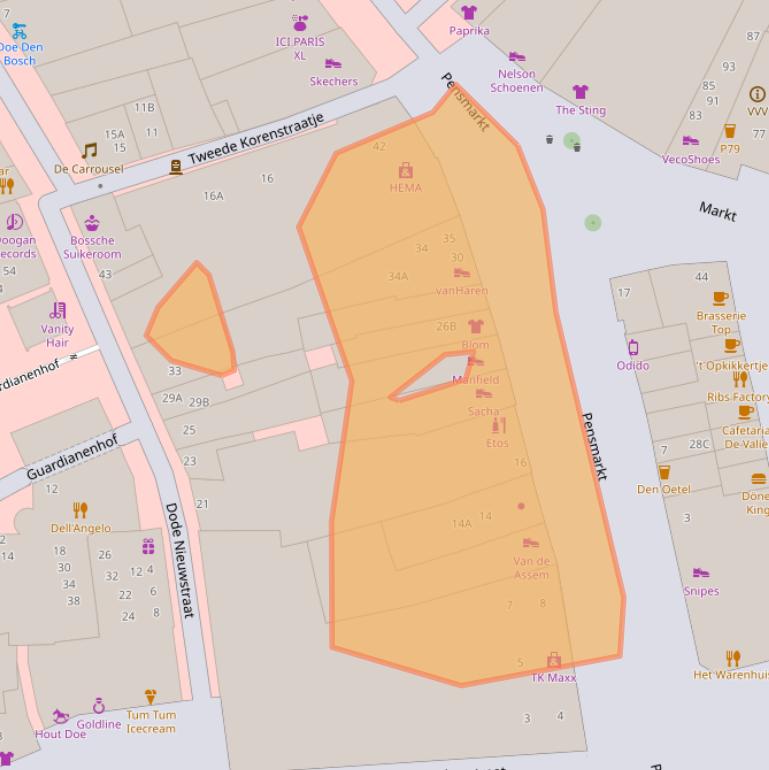 Kaart van postcodegebied 5211JT.